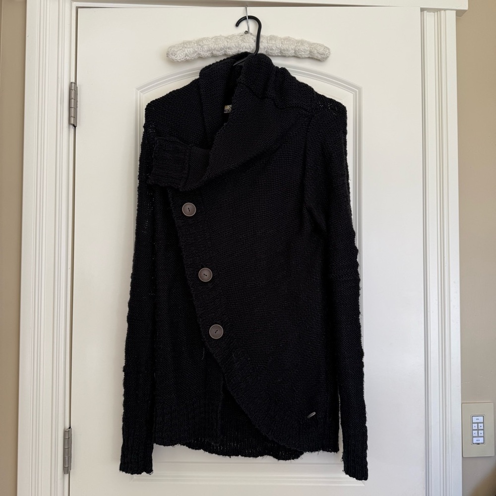 Element Black Asymmetrical Cardigan